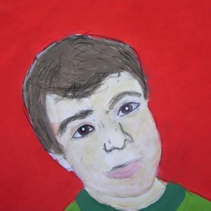 "Autoritratto" (Antonio, 8 anni - tempera su carta)