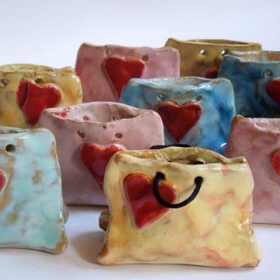 Borsetta in ceramica per la festa della mamma, scuola dell'infanzia