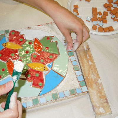 mosaico, ragazzi, scuola, ceramica