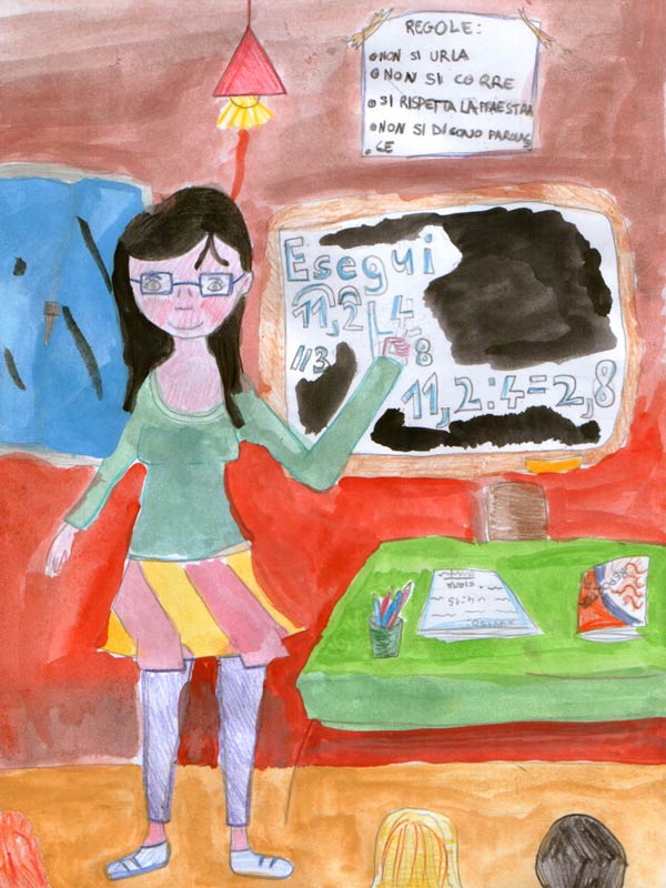 calendario, disegno, bambini, mestieri, vasto, artibus